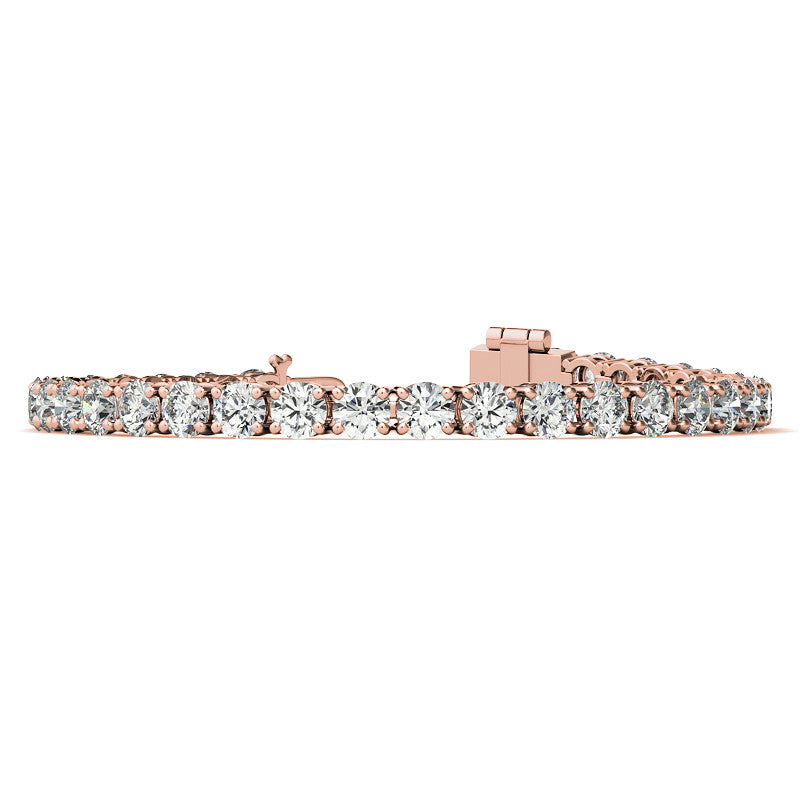 4-Prong 5mm Round Brilliant Moissanite Tennis Bracelet 16.5ct - 19ct
