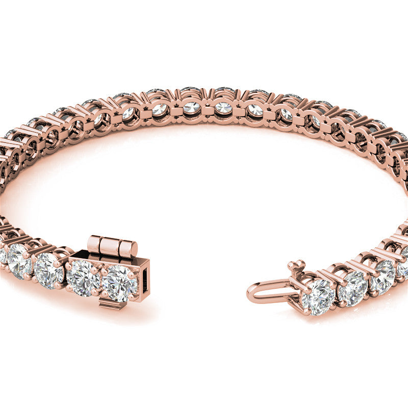 4-Prong 5mm Round Brilliant Moissanite Tennis Bracelet 16.5ct - 19ct