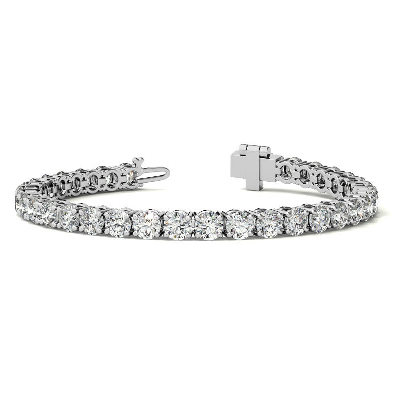 4-Prong 5mm Round Brilliant Moissanite Tennis Bracelet 16.5ct - 19ct