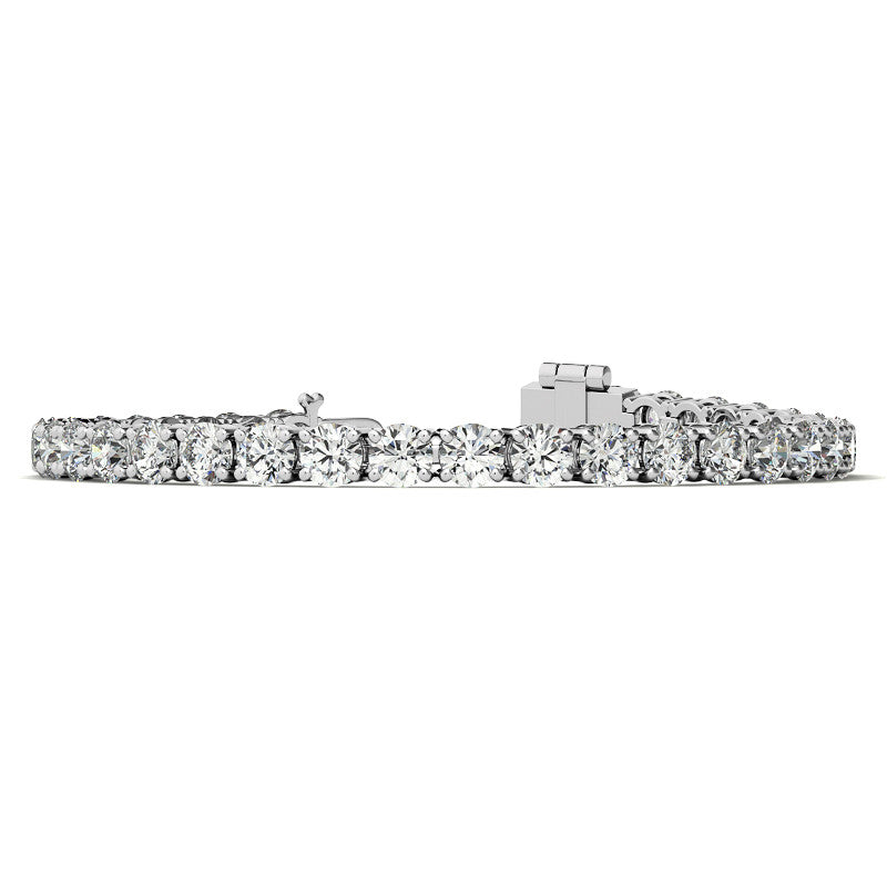 4-Prong 5mm Round Brilliant Moissanite Tennis Bracelet 16.5ct - 19ct