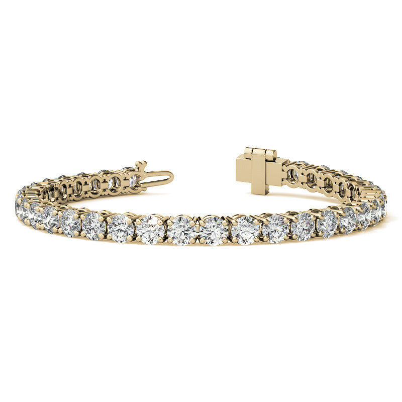 4-Prong 5mm Round Brilliant Moissanite Tennis Bracelet 16.5ct - 19ct