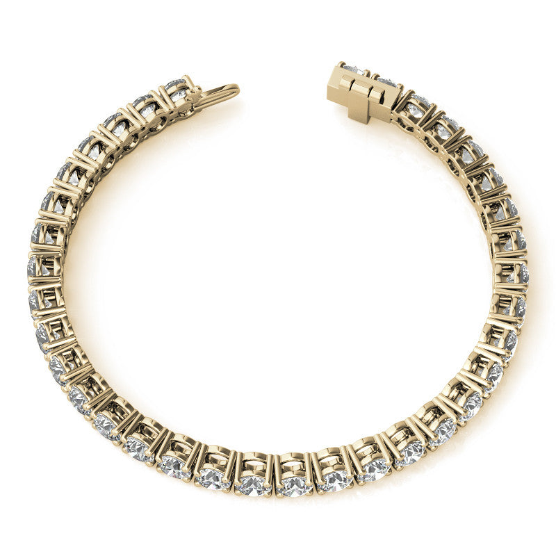 4-Prong 5mm Round Brilliant Moissanite Tennis Bracelet 16.5ct - 19ct