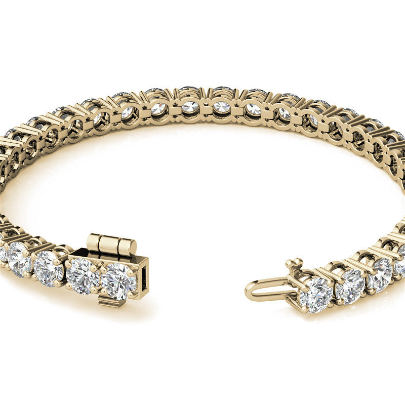 4-Prong 5mm Round Brilliant Moissanite Tennis Bracelet 16.5ct - 19ct