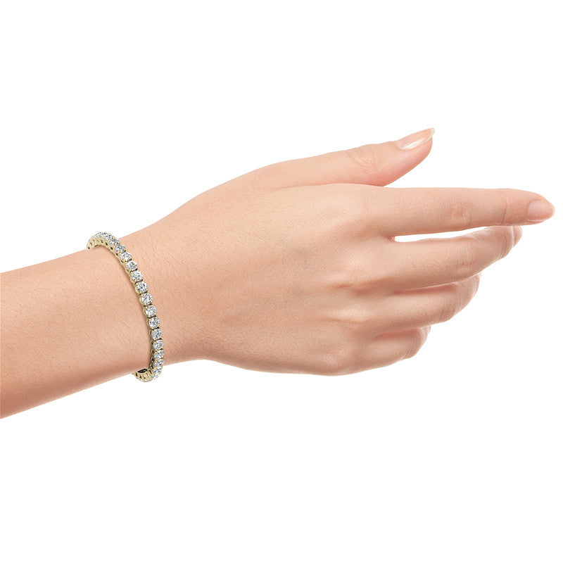 4-Prong 5mm Round Brilliant Moissanite Tennis Bracelet 16.5ct - 19ct