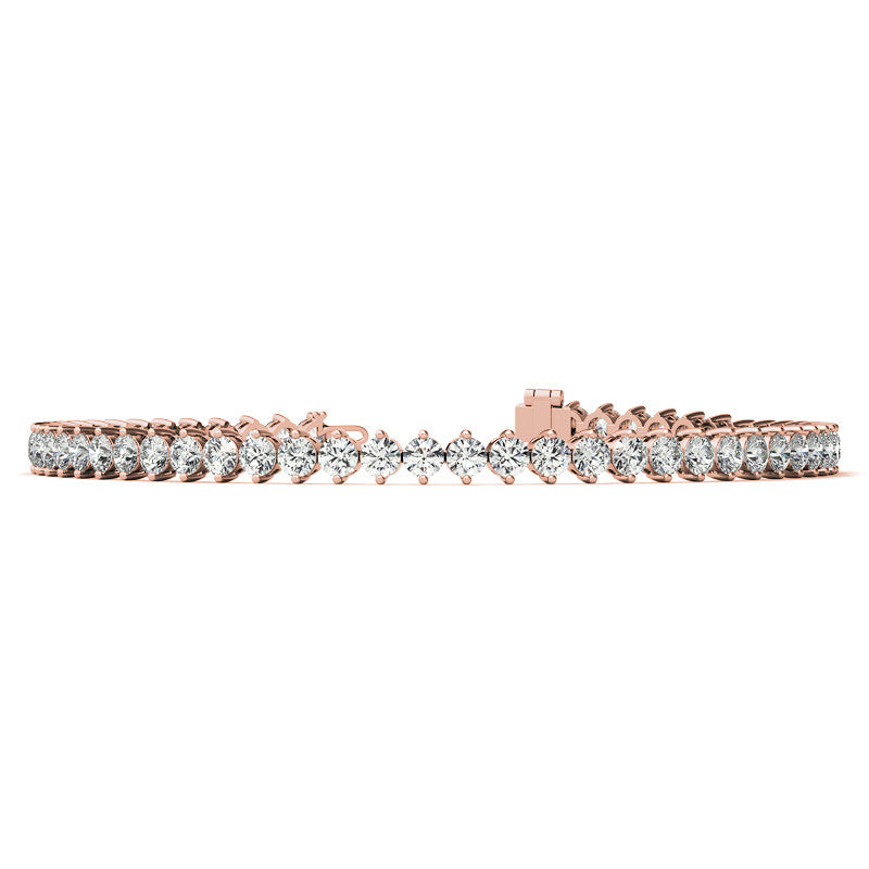 2-Prong 2.7mm Round Brilliant Moissanite Tennis Bracelet 4.2ct - 5.2ct