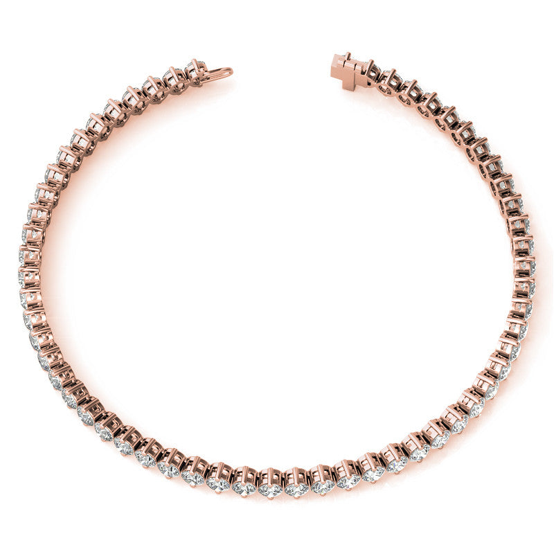 2-Prong 2.7mm Round Brilliant Moissanite Tennis Bracelet 4.2ct - 5.2ct