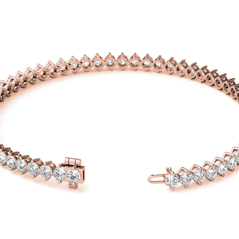 2-Prong 2.7mm Round Brilliant Moissanite Tennis Bracelet 4.2ct - 5.2ct