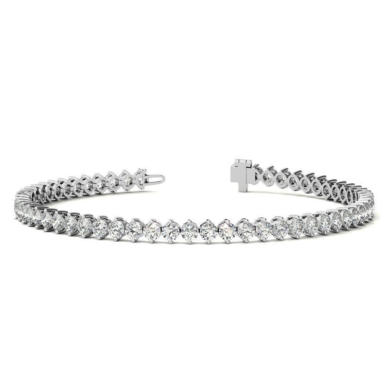 2-Prong 2.7mm Round Brilliant Moissanite Tennis Bracelet 4.2ct - 5.2ct