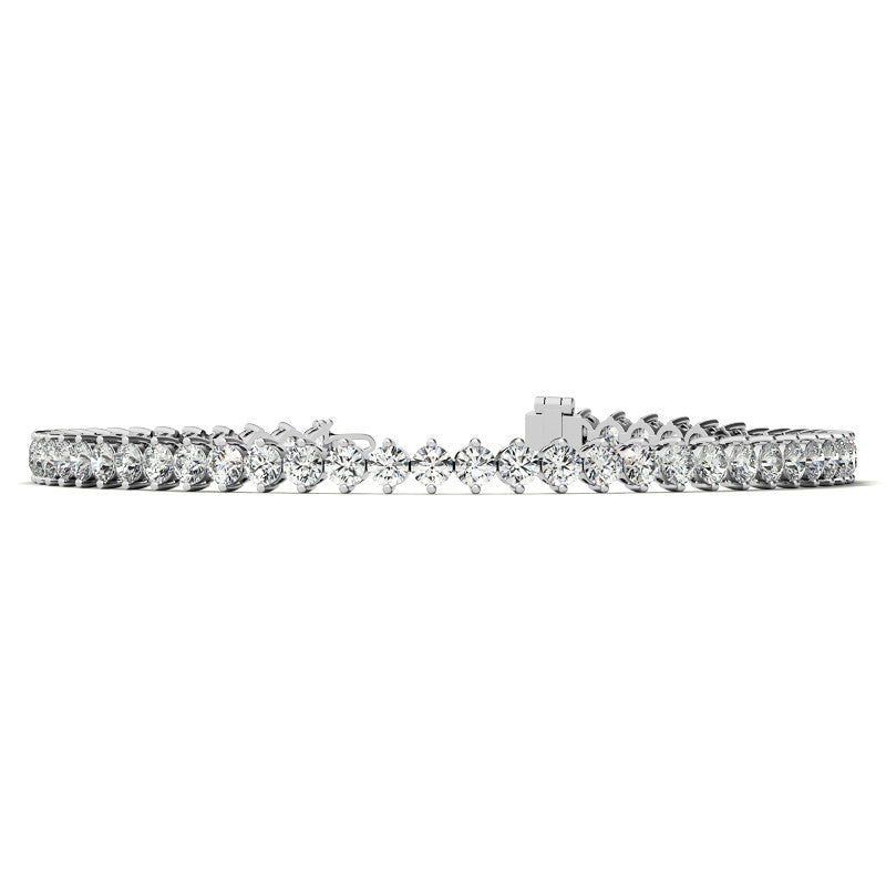 2-Prong 2.7mm Round Brilliant Moissanite Tennis Bracelet 4.2ct - 5.2ct