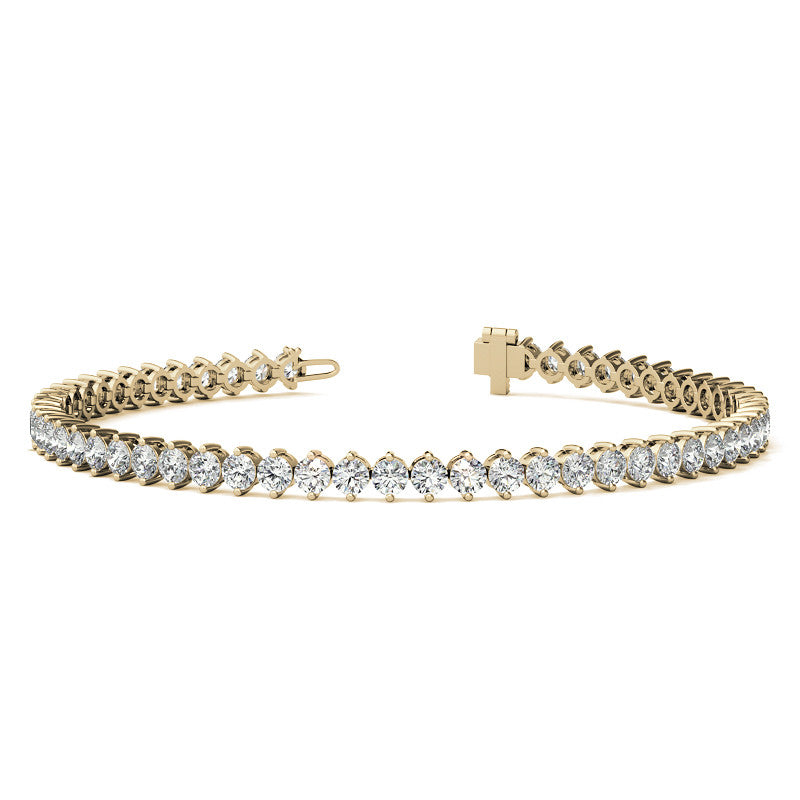 2-Prong 2.7mm Round Brilliant Moissanite Tennis Bracelet 4.2ct - 5.2ct