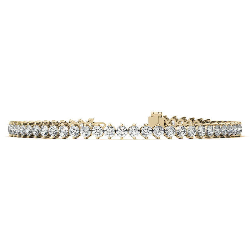 2-Prong 2.7mm Round Brilliant Moissanite Tennis Bracelet 4.2ct - 5.2ct