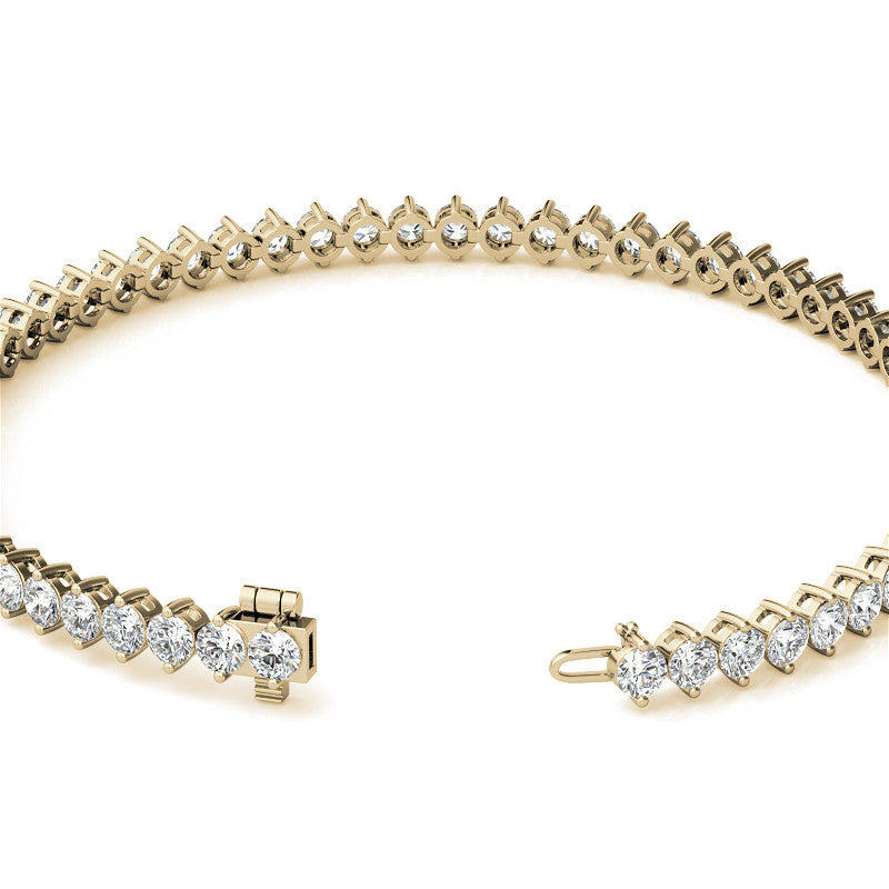2-Prong 2.7mm Round Brilliant Moissanite Tennis Bracelet 4.2ct - 5.2ct