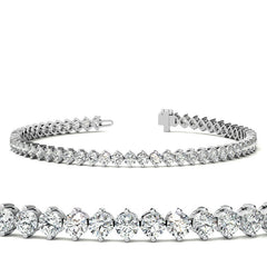 2-Prong 2.7mm Round Brilliant Moissanite Tennis Bracelet 4.2ct - 5.2ct