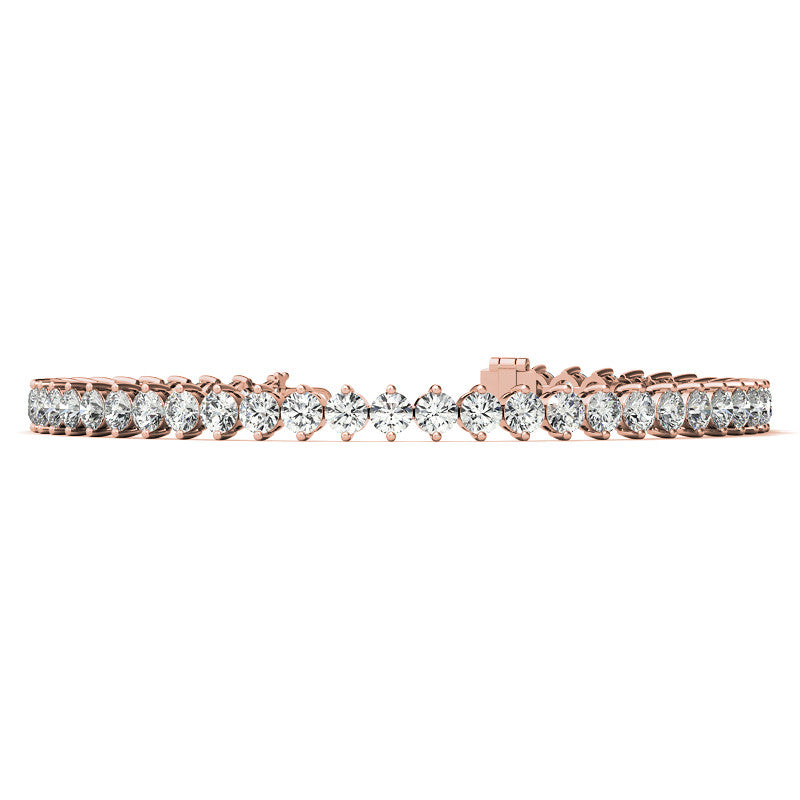 2-Prong 3.5mm Round Brilliant Moissanite Tennis Bracelet 6.6ct - 8.1ct