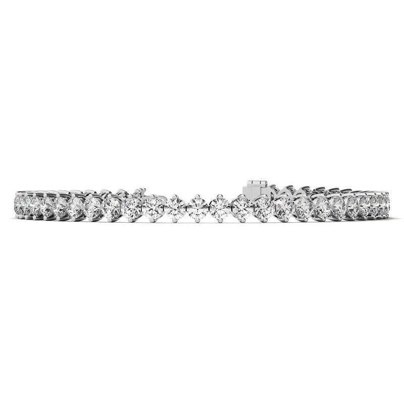 2-Prong 3.5mm Round Brilliant Moissanite Tennis Bracelet 6.6ct - 8.1ct