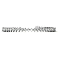 2-Prong 3.5mm Round Brilliant Moissanite Tennis Bracelet 6.6ct - 8.1ct