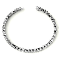 2-Prong 3.5mm Round Brilliant Moissanite Tennis Bracelet 6.6ct - 8.1ct