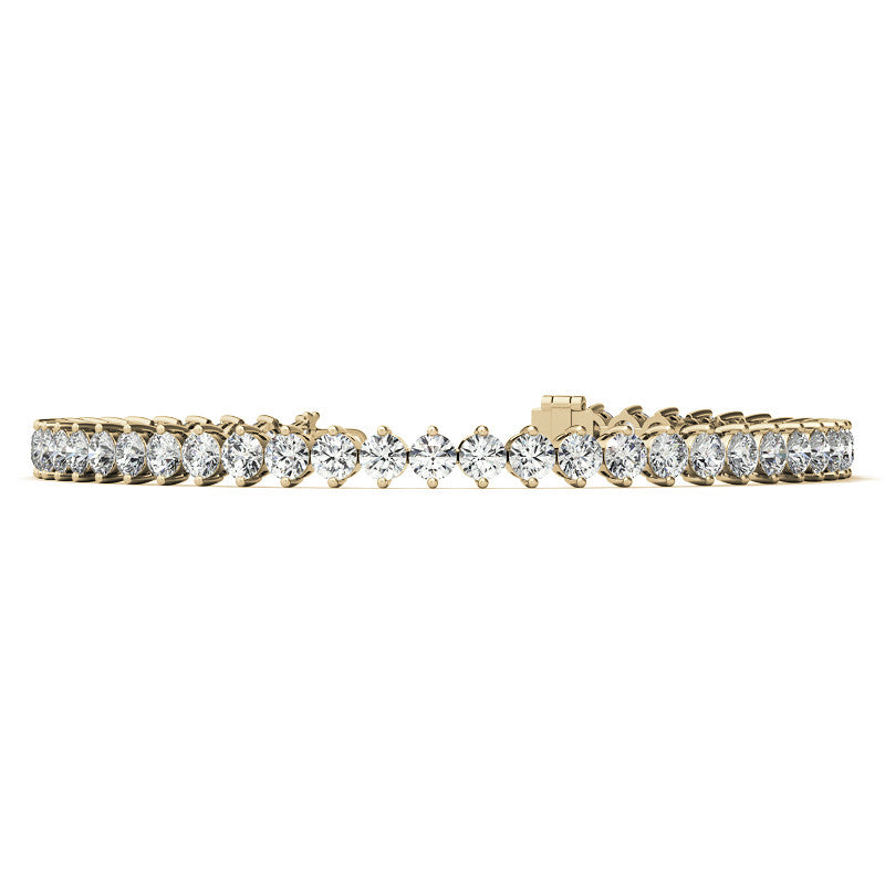 2-Prong 3.5mm Round Brilliant Moissanite Tennis Bracelet 6.6ct - 8.1ct