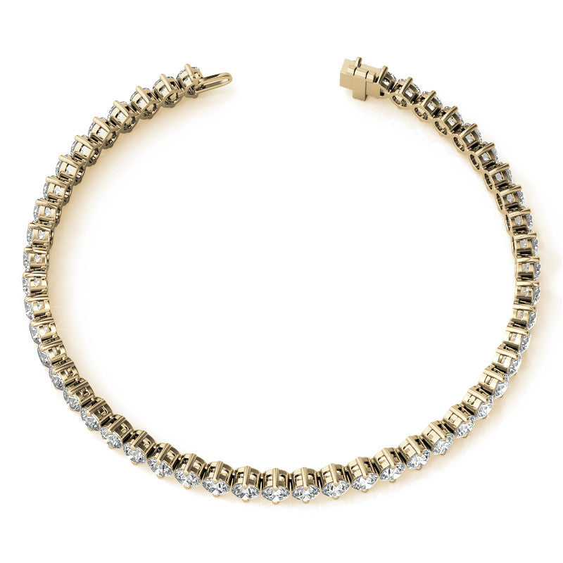 2-Prong 3.5mm Round Brilliant Moissanite Tennis Bracelet 6.6ct - 8.1ct