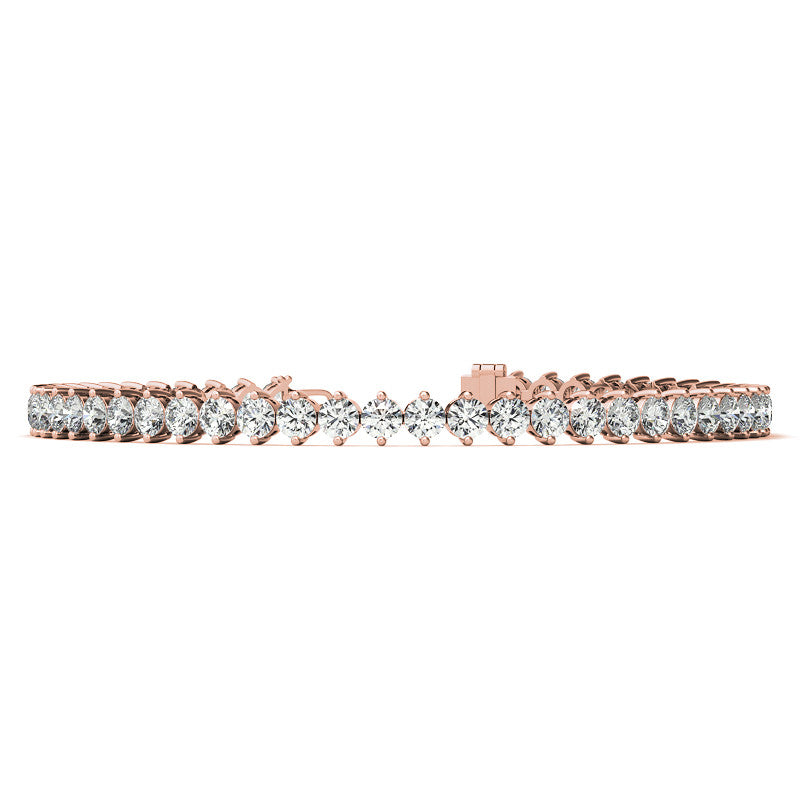 2-Prong 3mm Round Brilliant Moissanite Tennis Bracelet 4.7ct - 5.8ct