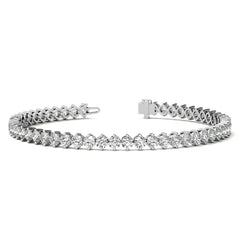 2-Prong 3mm Round Brilliant Moissanite Tennis Bracelet 4.7ct - 5.8ct