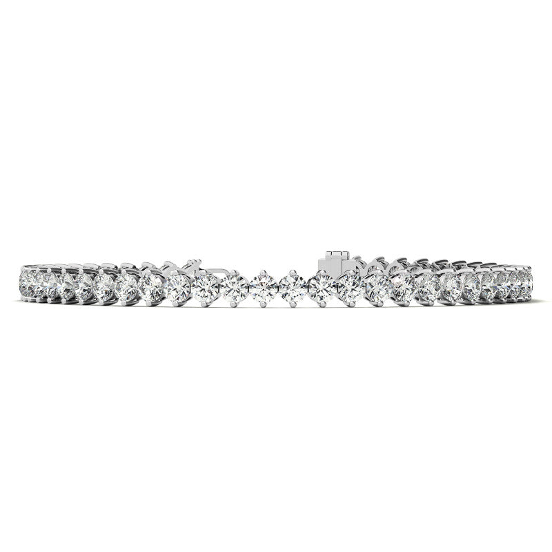 2-Prong 3mm Round Brilliant Moissanite Tennis Bracelet 4.7ct - 5.8ct