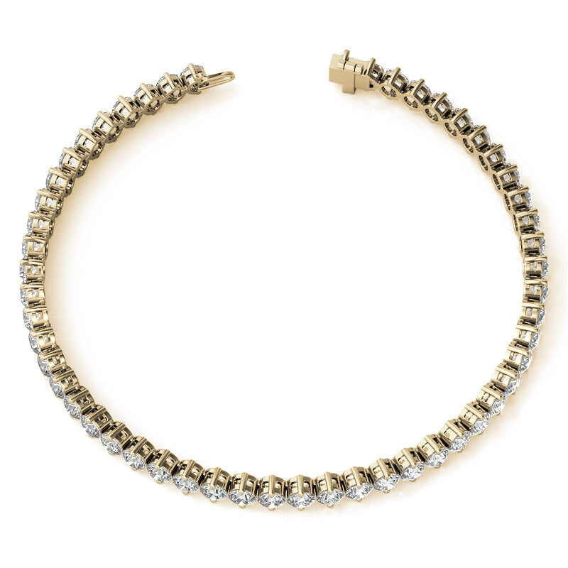 2-Prong 3mm Round Brilliant Moissanite Tennis Bracelet 4.7ct - 5.8ct