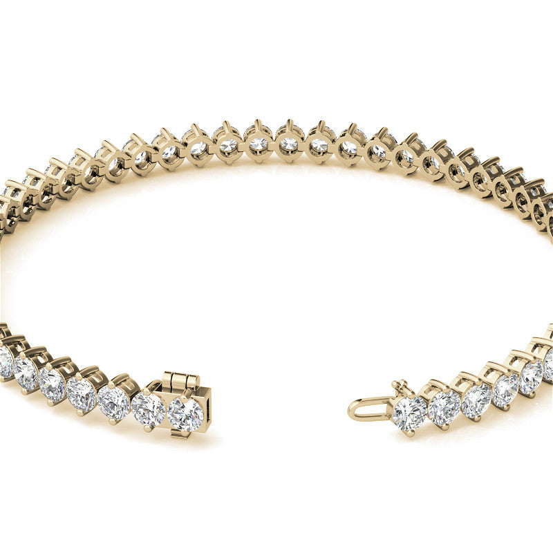 2-Prong 3mm Round Brilliant Moissanite Tennis Bracelet 4.7ct - 5.8ct