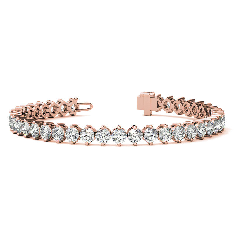 2-Prong 4mm Round Brilliant Moissanite Tennis Bracelet 9.5ct - 11.8ct
