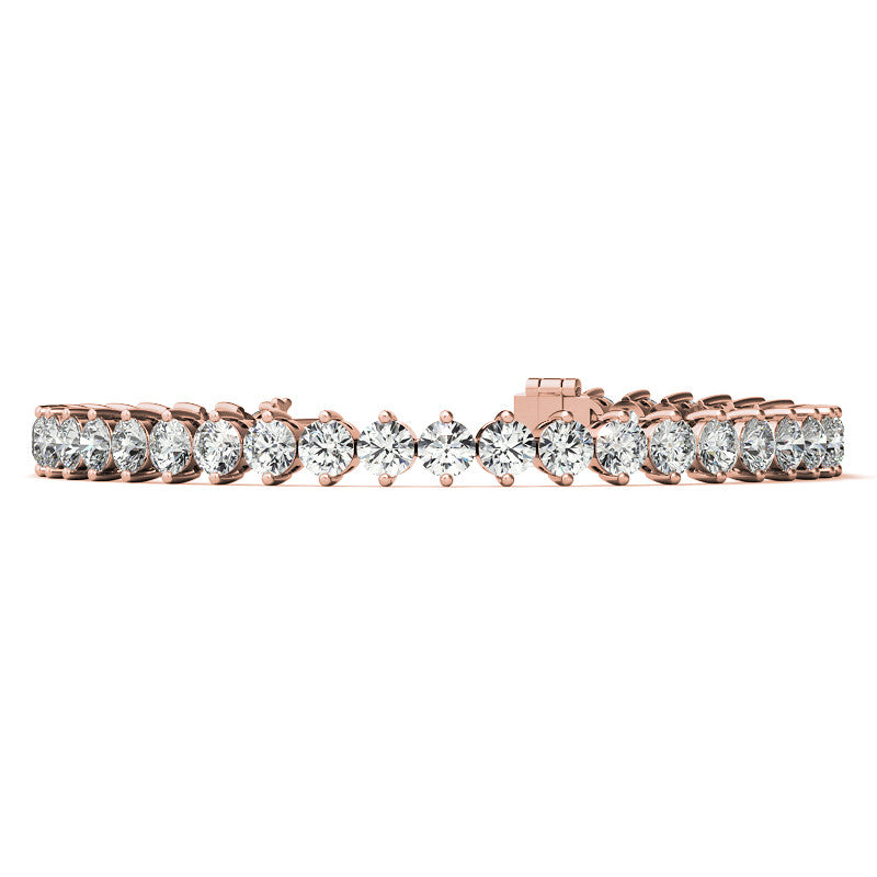 2-Prong 4mm Round Brilliant Moissanite Tennis Bracelet 9.5ct - 11.8ct