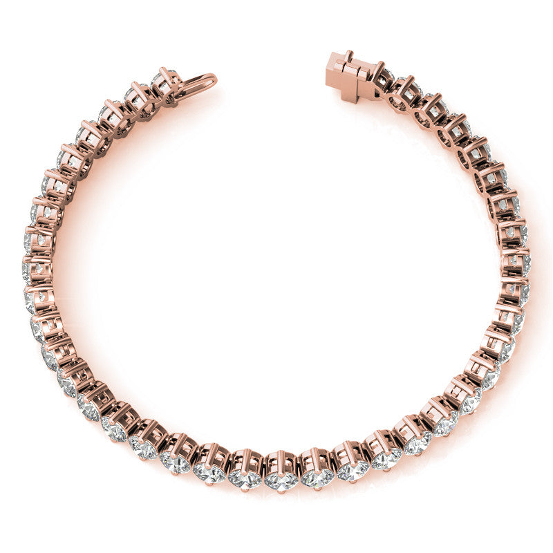 2-Prong 4mm Round Brilliant Moissanite Tennis Bracelet 9.5ct - 11.8ct