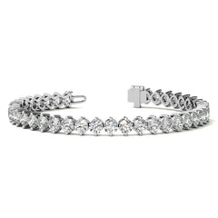 2-Prong 4mm Round Brilliant Moissanite Tennis Bracelet 9.5ct - 11.8ct