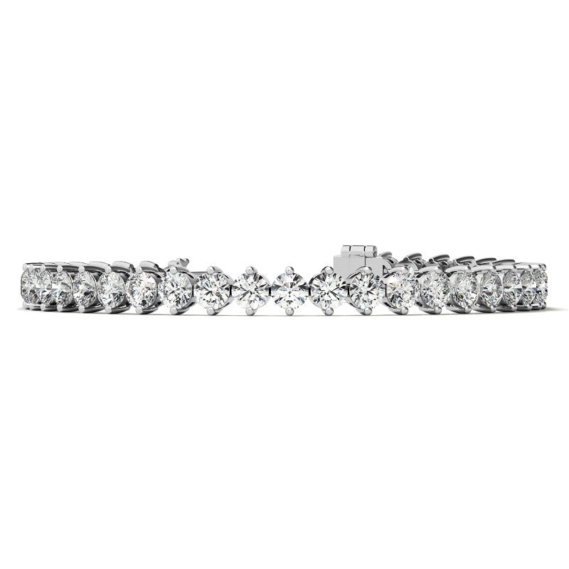2-Prong 4mm Round Brilliant Moissanite Tennis Bracelet 9.5ct - 11.8ct