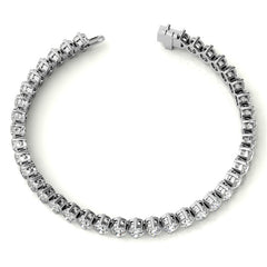 2-Prong 4mm Round Brilliant Moissanite Tennis Bracelet 9.5ct - 11.8ct