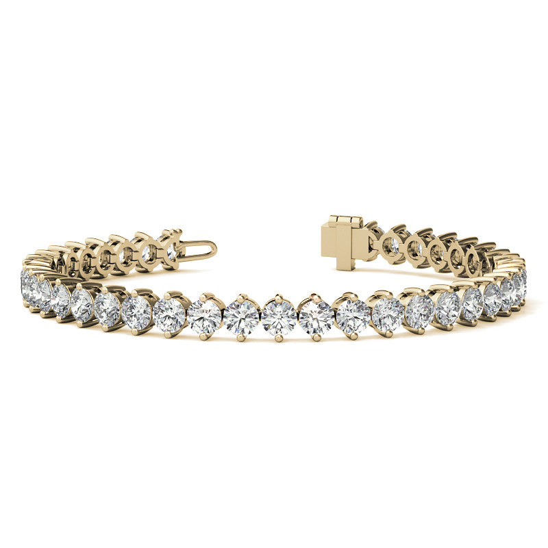 2-Prong 4mm Round Brilliant Moissanite Tennis Bracelet 9.5ct - 11.8ct