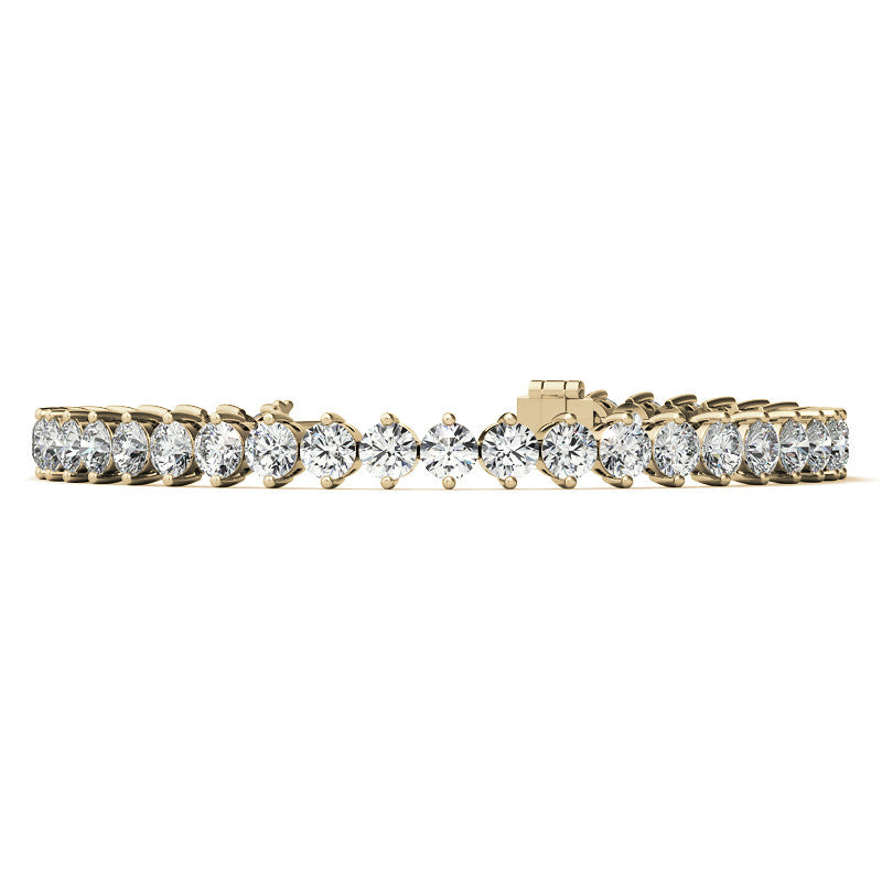 2-Prong 4mm Round Brilliant Moissanite Tennis Bracelet 9.5ct - 11.8ct