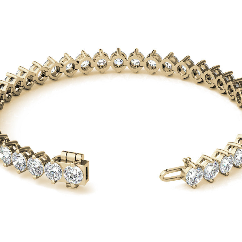 2-Prong 4mm Round Brilliant Moissanite Tennis Bracelet 9.5ct - 11.8ct