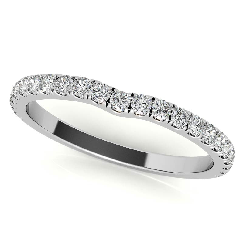Diamond Collar Cushion Moissanite Engagement Ring - 2mm
