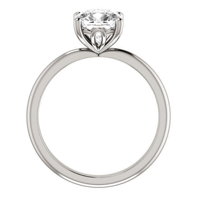 Cushion cut Moissanite Solitaire with Scroll Accent Basket Design