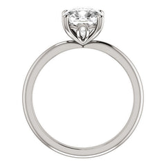 Cushion cut Moissanite Solitaire with Scroll Accent Basket Design