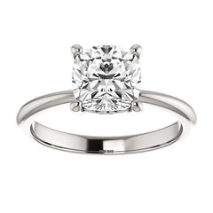 Cushion cut Moissanite Solitaire with Scroll Accent Basket Design