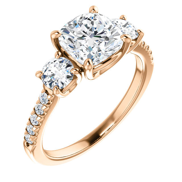 Cushion cut Moissanite Engagement Ring
