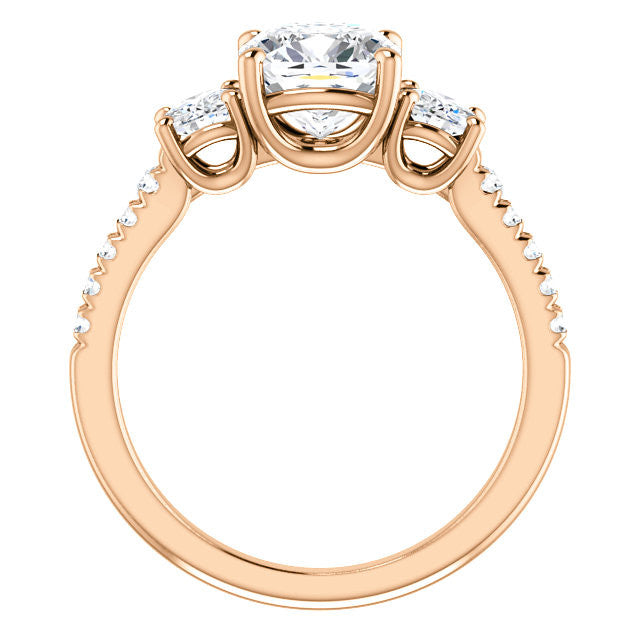 Cushion cut Moissanite Engagement Ring