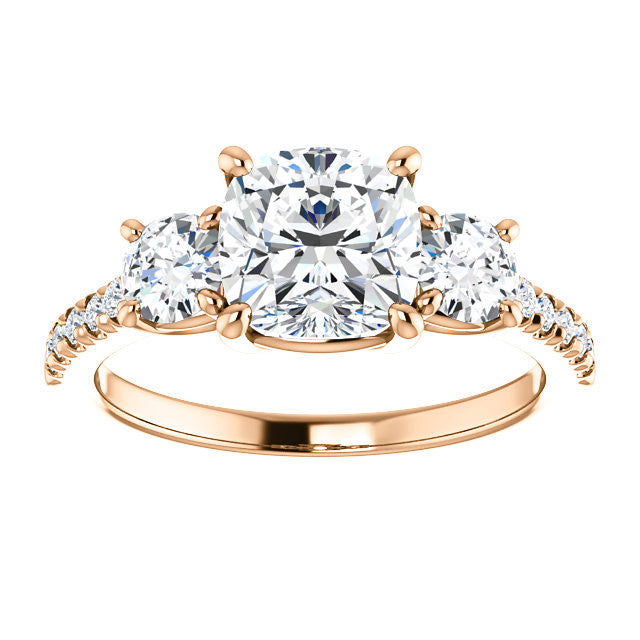 Cushion cut Moissanite Engagement Ring