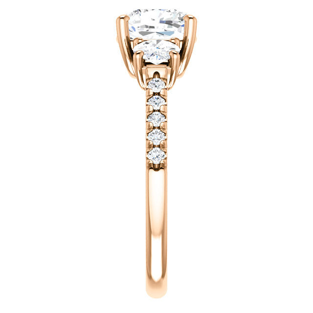 Cushion cut Moissanite Engagement Ring