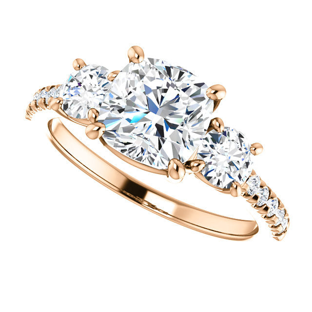 Cushion cut Moissanite Engagement Ring