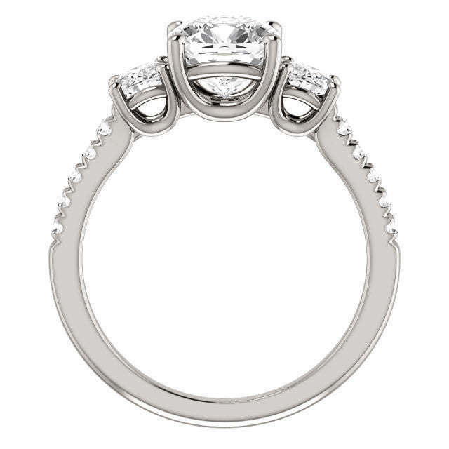 Cushion cut Moissanite Engagement Ring