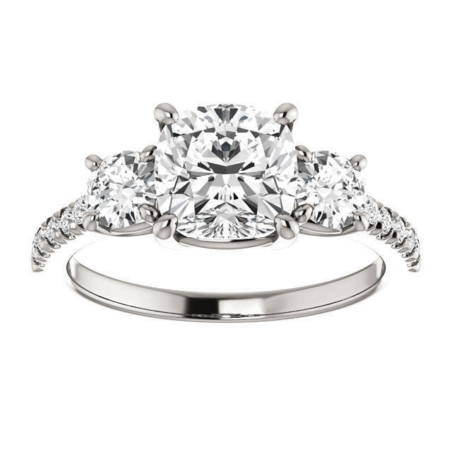 Cushion cut Moissanite Engagement Ring