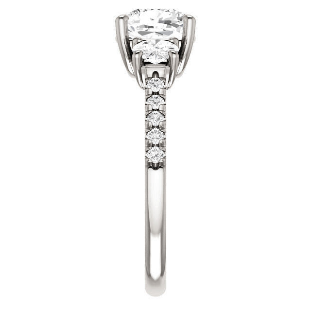 Cushion cut Moissanite Engagement Ring