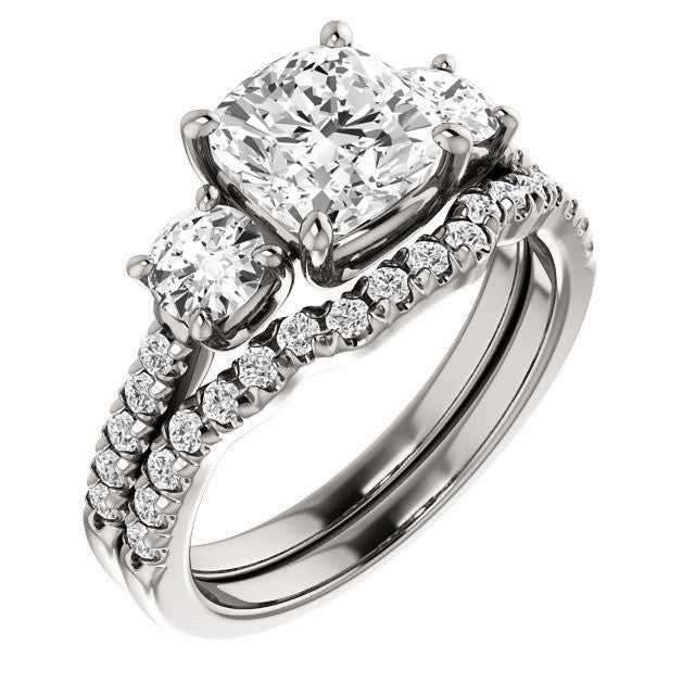 Cushion cut Moissanite Engagement Ring